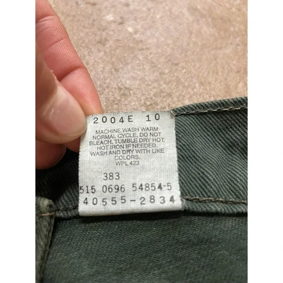 Vintage Levis 555 Jeans Mens 30x30 Green Relaxed Fit Straight Leg USA 90s